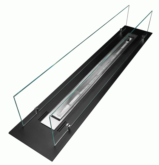Biofireplace built-in inser 100cm black matte with glass