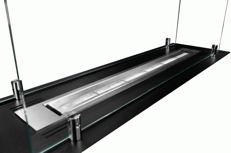 Biofireplace built-in insert 65 cm black matte with glass