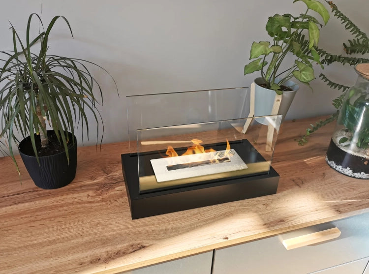Biofireplace freestanding Glow black matte