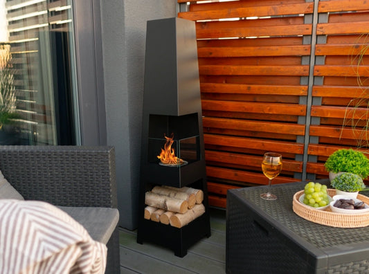 Biofireplace freestanding Pyramid Garden black matte