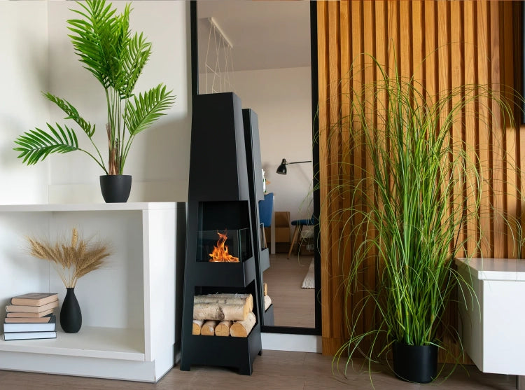 Biofireplace freestanding Pyramid Garden black matte