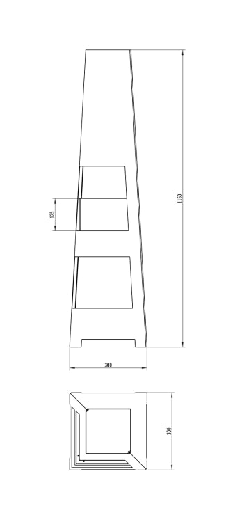 Biofireplace freestanding Pyramid Garden black matte