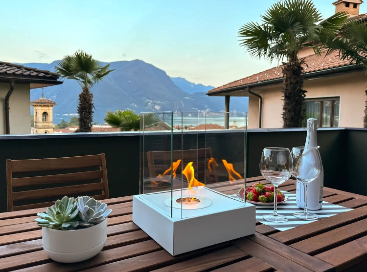 Biofireplace freestanding Sunset Garden Mini white matte