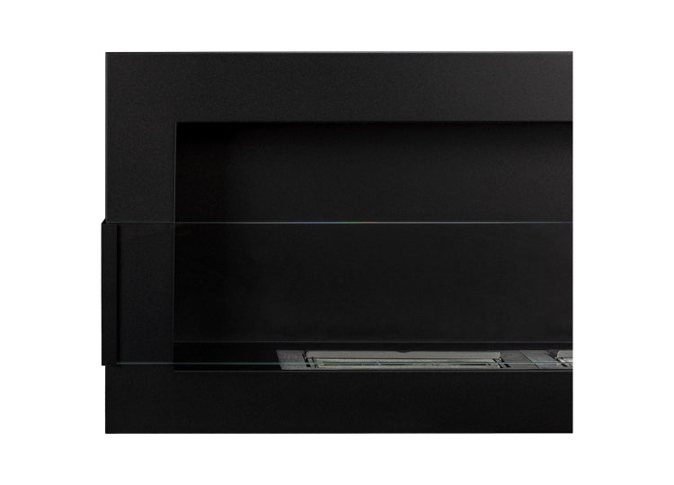 Biofireplace hanging with glass 1200x400 black structural matte