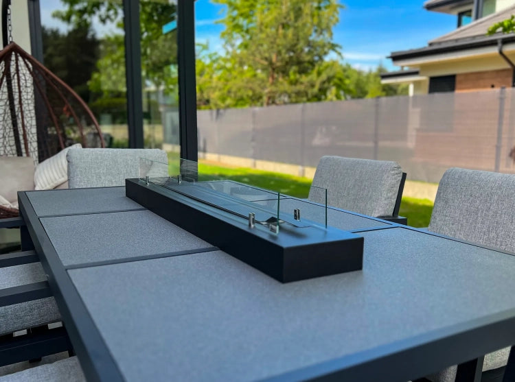 Biofireplace freestanding with glass 1200 black matte