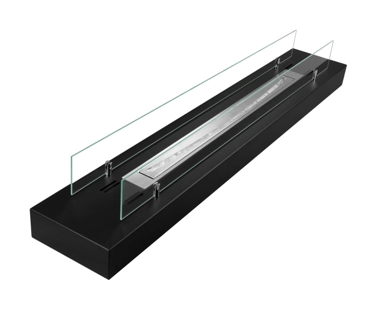 Biofireplace freestanding with glass 1200 black matte