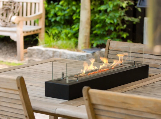 Biofireplace freestanding with glass 700 black matte