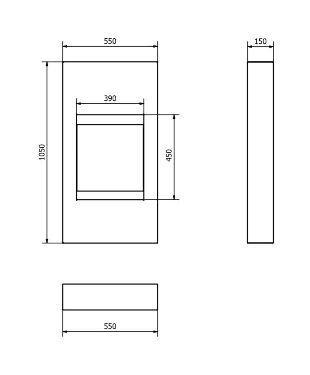 Biofireplace portal Modern structural matte